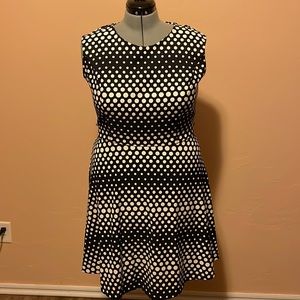 LAYX dress plus size 18 black and white polkadot sleeveless a line